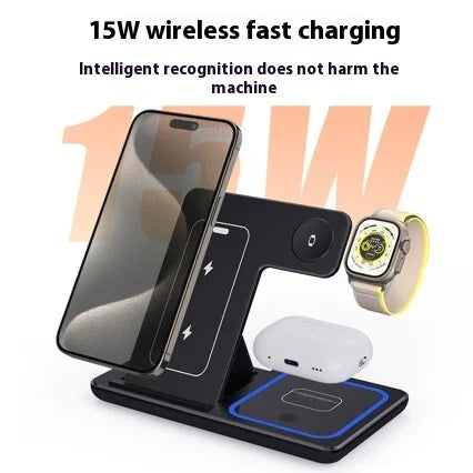 MODVIBE 3 In 1 Fast Wireless Charger Stand Foldable Charging Station